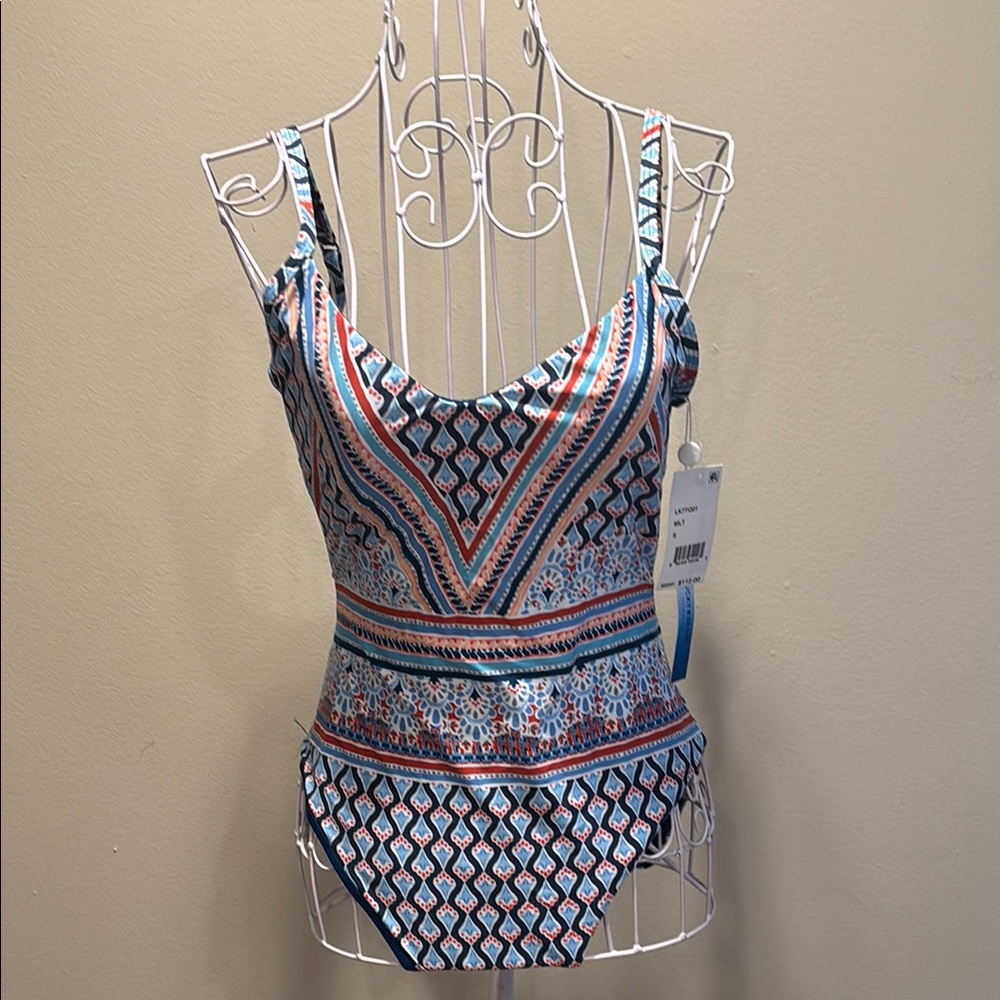 Lucky Brand Multicolor Geometric Swimsuit gorgeous NWT$112